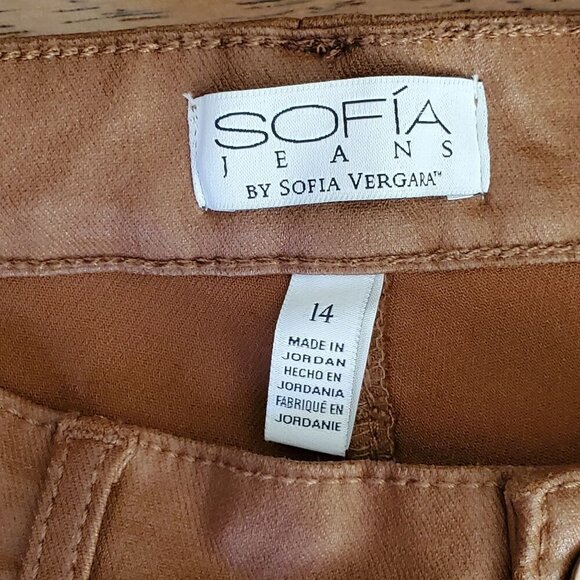 Sofía Vergara Jeans Melisa Flare Pants Size 14 Brown Stretchy Viscose Blend - Picture 5 of 12